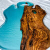 Handcrafted Olive Wood & light Blue Resin Charcuterie Board - Image 4